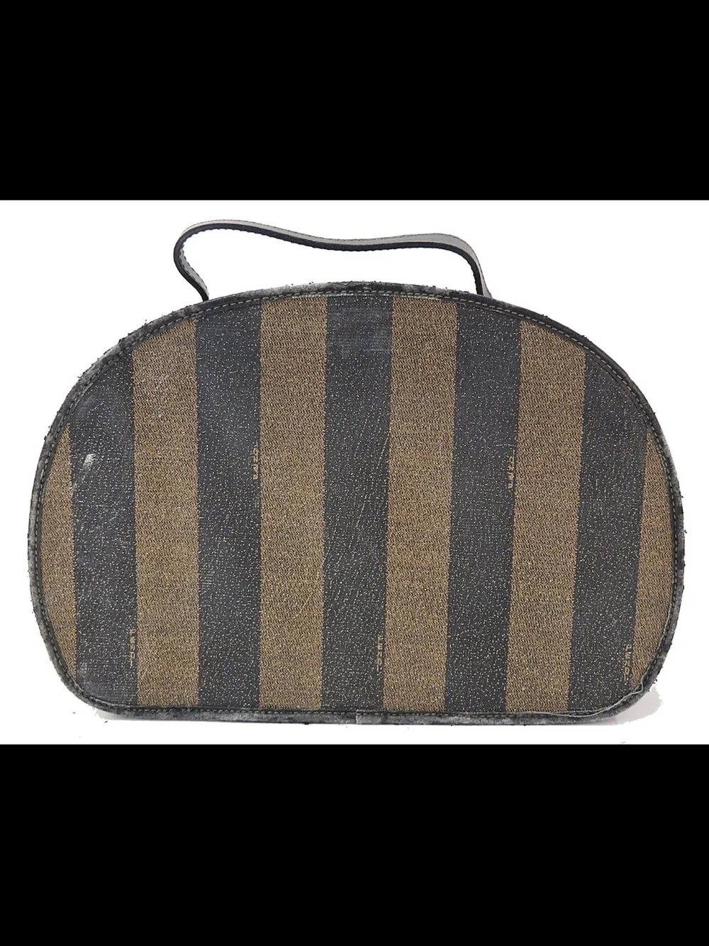 Fendi Brown and Black Striped Dome Cosmetic Case